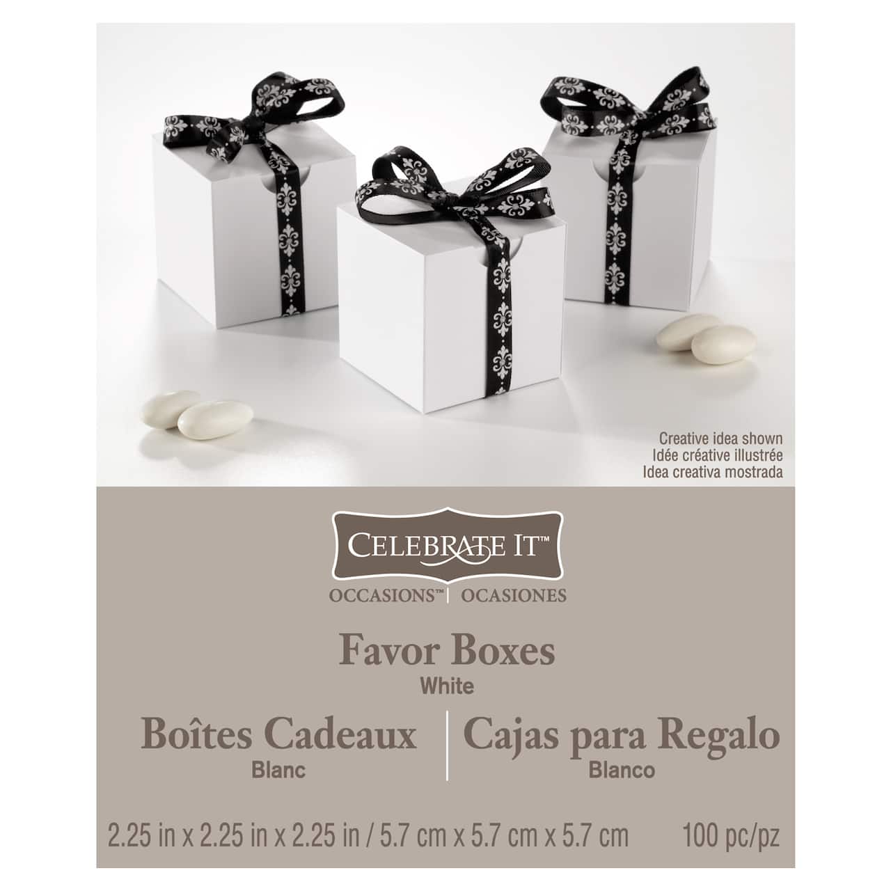 8 Packs: 100 ct. (800 total) Occasions White Favor Boxes by Celebrate It&#x2122;
